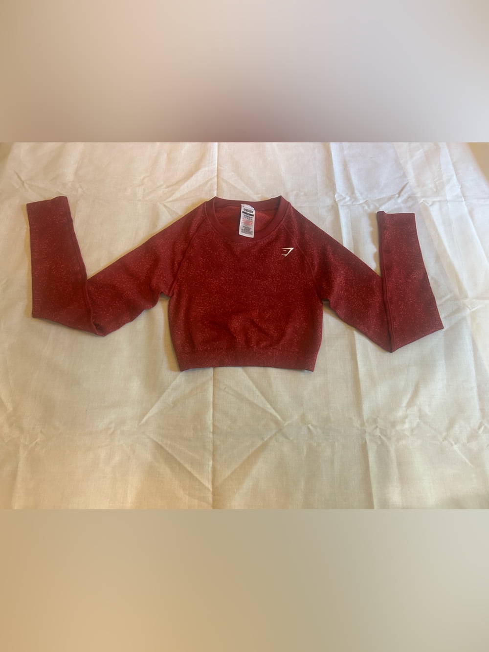 Gymshark Adapt Fleck Seamless Crop Top Womens XS Burgundy Red